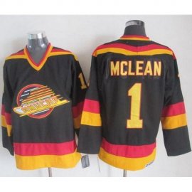 Vancouver Canucks #1 Kirk Mclean Black/Gold CCM Throwback Stitched NHL Jersey