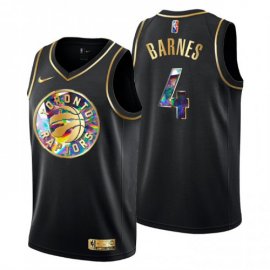 Toronto Toronto Raptors #4 Scottie Barnes Mens Golden Edition Diamond Logo 2021/22 Swingman Jersey – Black Mens