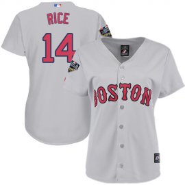 Boston Red Sox #14 Jim Rice Grey Road 2018 World Series Womens Stitched MLB Jersey