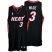 Dwyane Wade 3 Black Authentic Miami Heat Jersey Cheap
