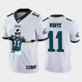 Philadelphia Eagles #11 Carson Wentz Nike Team Hero 3 Vapor Limited NFL 100 Jersey White