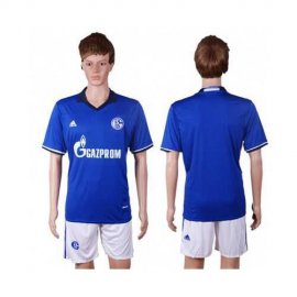 Schalke 04 Blank Blue Home Soccer Club Jersey