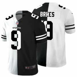New Orleans New Orleans Saints #9 Drew Brees Mens Black V White Peace Split Nike Vapor Untouchable Limited NFL Jersey