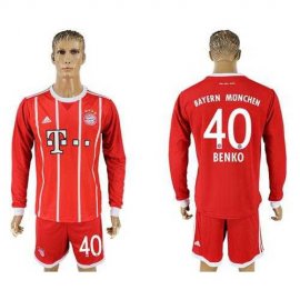 Bayern Munchen #40 Benko Home Long Sleeves Soccer Club Jersey