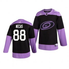 Carolina Hurricanes #88 Martin Necas Adidas Mens Hockey Fights Cancer Practice NHL Jersey Black
