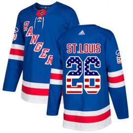 Adidas New York Rangers #26 Martin St. Louis Royal Blue Home Authentic USA Flag Stitched NHL Jersey