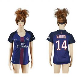 Womens Paris Saint-Germain #14 Matuidi Home Soccer Club Jersey