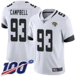 Nike Jacksonville Jaguars #93 Calais Campbell White Mens Stitched NFL 100th Season Vapor Limited Jersey