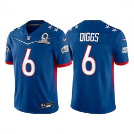Mens Seattle Seahawks #6 Quandre Diggs 2022 Royal NFC Pro Bowl Stitched Jersey
