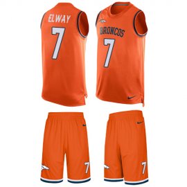 Nike Denver Broncos #7 John Elway Orange Team Color Mens Stitched NFL Limited Tank Top Suit Jersey