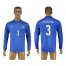 Italy #3 Chiellini Blue Home Long Sleeves Soccer Country Jersey