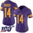 Nike Minnesota Vikings #14 Stefon Diggs Purple Womens Stitched NFL Limited Rush 100th Season Jersey