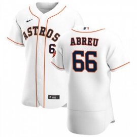 Houston Astros #66 Bryan Abreu Mens Nike White Home 2020 Authentic Player MLB Jersey