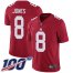 Nike New York Giants #8 Daniel Jones Red Alternate Mens Stitched NFL 100th Season Vapor Limited Jersey