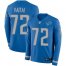 Nike Detroit Lions #72 Halapoulivaati Vaitai Blue Team Color Mens Stitched NFL Limited Therma Long Sleeve Jersey