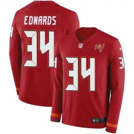 Nike Tampa Bay Buccaneers #34 Mike Edwards Red Team Color Mens Stitched NFL Limited Therma Long Sleeve Jersey