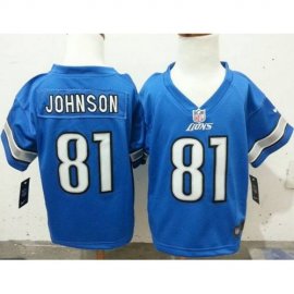 Toddler Nike Detroit Lions #81 Calvin Johnson Blue Team Color Stitched NFL Elite Jersey