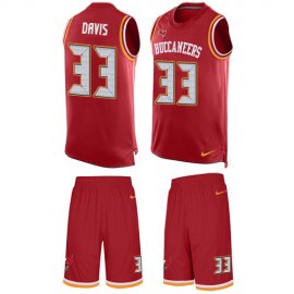 Nike Tampa Bay Buccaneers #33 Carlton Davis III Red Team Color Mens Stitched NFL Limited Tank Top Suit Jersey