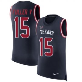 Nike Houston Texans #15 Will Fuller V Navy Blue Team Color Mens Stitched NFL Limited Rush Tank Top Jersey