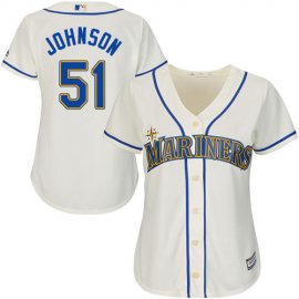 Seattle Mariners #51 Randy Johnson Cream Alternate Womens Stitched MLB Jersey