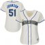 Seattle Mariners #51 Randy Johnson Cream Alternate Womens Stitched MLB Jersey