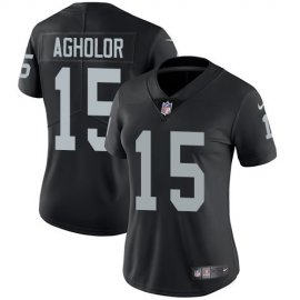 Nike Las Vegas Raiders #15 Nelson Agholor Black Team Color Womens Stitched NFL Vapor Untouchable Limited Jersey