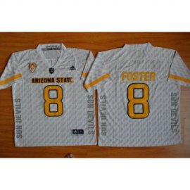 Arizona State Sun Devils #8 D. J. Foster New White Stitched NCAA Basketball Jersey