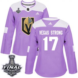 Adidas Vegas Golden Knights #17 Vegas Strong Purple Authentic Fights Cancer 2018 Stanley Cup Final Womens Stitched NHL Jersey