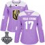 Adidas Vegas Golden Knights #17 Vegas Strong Purple Authentic Fights Cancer 2018 Stanley Cup Final Womens Stitched NHL Jersey