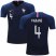 France #4 Varane Home Kid Soccer Country Jersey