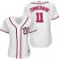 Washington Nationals #11 Ryan Zimmerman White Home Womens Stitched MLB Jersey