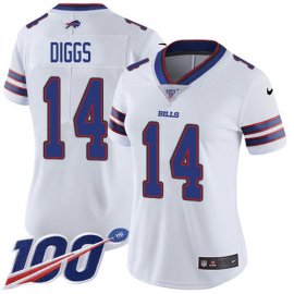 Nike Buffalo Bills #14 Stefon Diggs White Womens Stitched NFL 100th Season Vapor Untouchable Limited Jersey