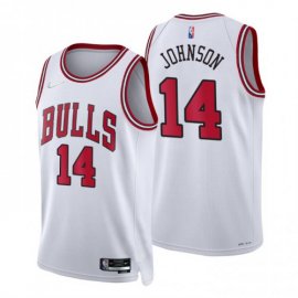 Nike Chicago Bulls #14 Stanley Johnson White Mens 2021-22 NBA 75th Anniversary Diamond Swingman Jersey – Association Edition Mens