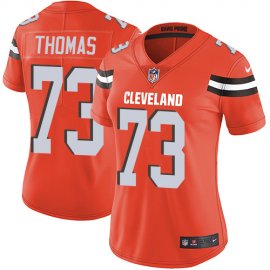 Nike Cleveland Browns #73 Joe Thomas Orange Alternate Womens Stitched NFL Vapor Untouchable Limited Jersey