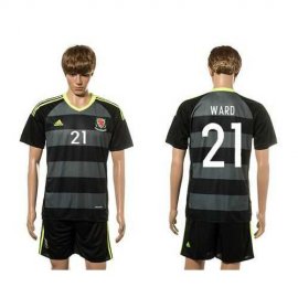 Wales #21 Ward Black Away Soccer Club Jersey