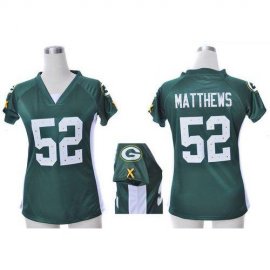 Nike Green Bay Packers #52 Clay Matthews Green Team Color Draft Him Name & Number Top Womens Stitched NFL Elite Jersey