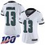 Nike Philadelphia Eagles #13 Nelson Agholor White Womens Stitched NFL 100th Season Vapor Limited Jersey