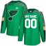 Mens Adidas St. Louis Blues Personalized Green St. Patricks Day Custom Practice NHL Jersey