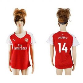 Womens Arsenal #14 Henry Home Soccer Club Jersey
