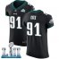 Nike Philadelphia Eagles #91 Fletcher Cox Black Alternate Super Bowl LII Mens Stitched NFL Vapor Untouchable Elite Jersey
