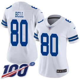 Nike Dallas Cowboys #80 Blake Bell White Womens Stitched NFL 100th Season Vapor Untouchable Limited Jersey
