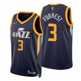 Nike Utah Jazz #3 Trent Forrest Navy Mens 2021-22 NBA 75th Anniversary Diamond Swingman Jersey – Icon Edition Mens