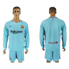 Barcelona Blank Away Long Sleeves Soccer Club Jersey