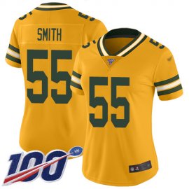 Nike Green Bay Packers #55 ZaDarius Smith Gold Womens Stitched NFL Limited Inverted Legend 100th Season Jersey