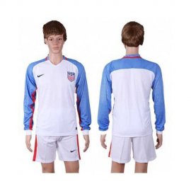 USA Blank Home Long Sleeves Soccer Country Jersey