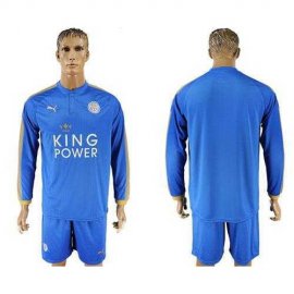 Leicester City Blank Home Long Sleeves Soccer Club Jersey
