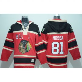 Chicago Blackhawks #81 Marian Hossa Red Sawyer Hooded Sweatshirt Stitched NHL Jersey