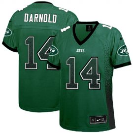 Nike New York Jets #14 Sam Darnold Green Team Color Womens Stitched NFL Elite Drift Fashion Jersey
