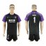 Atletico Madrid #1 Moya Black Goalkeeper Soccer Club Jersey