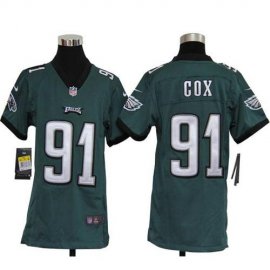 Nike Philadelphia Eagles #91 Fletcher Cox Midnight Green Team Color Youth Stitched NFL Elite Jersey